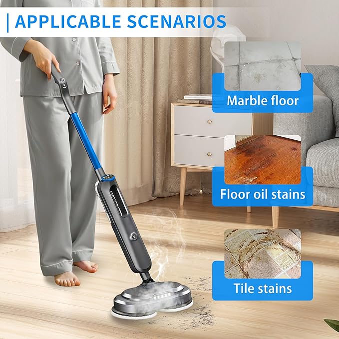 3897A / 3712 Rotating Steam Mop Pads Replacement for Bissell SpinWave Smart Steam Scrubbing Steam Mop Cleaner 【Models 3897A/3712 ONLY】, Washable Reuseable Refill Pads（6Pack） (6Gray)