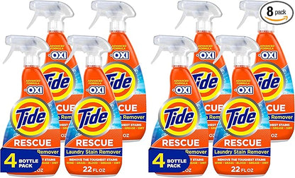 Tide Laundry Stain Remover with Oxi,Rescue Clothes,Upholstery,Carpet and more from Tough Stains,Stain Treater,22 Fl Oz,(Pack of 8)