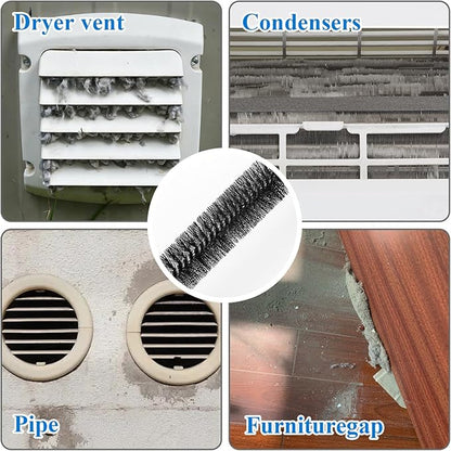 2 Pack Dryer Vent Cleaner Kit - Long Flexible Lint Brush for Dryer Vents, Refrigerator Coils, and Radiators - Household Cleaning Supplies (2, Short Brush)