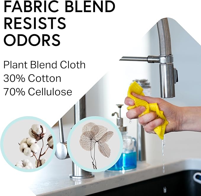 Swedish Wholesale Dishcloths Reusable 8" x 7" Sponge Cloths, Bulk 10 Pack of High Absorbent Cellulose Dish & Kitchen Cleaning Hand Towels, Wring to Dry & Machine Wash, Odor Resistant, Assorted Colors