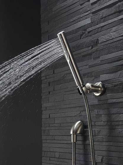 DELTA FAUCET Trinsic Single Spray Wall-Mount Hand Shower, Hand Held Shower with Hose, Brushed Nickel Handheld Shower Head, Hand Shower, Handheld Shower, Stainless 5585-SS