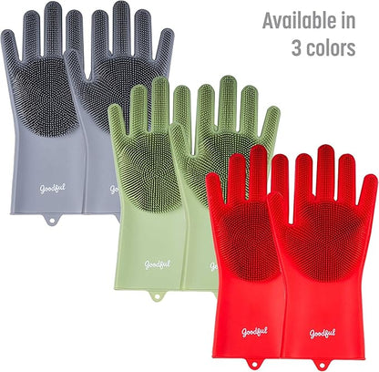 Goodful Silicone Kitchen Rubber Gloves, Oversized, Reusable, Waterproof