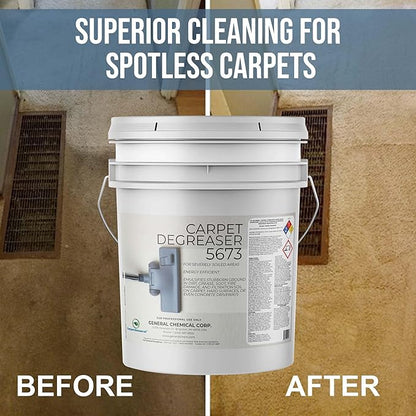 Professional Carpet Degreaser - Heavy Duty Spot Cleaning Liquid - Ultimate Clean Product for Carpet, Car Upholstery, Stain Removal - Superior Cleaning for Spotless Rug, 5 Gallon Pail