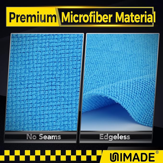 Shop Towels, 100 Pack Commercial Grade Work Rags Microfiber Towels for Cars Cleaning Rags Bulk Detailing Cloth for Automotive Bar Mechanic Restaurant Garage Housekeeping, 11.5"x 11.5", Blue