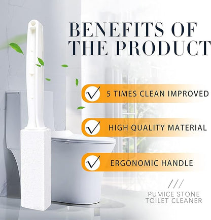 2 Pack Toilet Cleaner Hard Water Build up Remover with Ergonomic Handle, Pumice Stone Cleanning Tool Stain Hard Water Ring Cleaner for Toilet, Pool, Bathroom, Sink