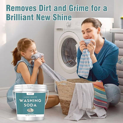 11 lb Sodium Carbonate Washing Soda, Super Washing Soda For Laundry, 100% Pure, Household Cleaner, Ideal For Cleaning Kitchens And Bathrooms, Washing Soda For Dishwasher