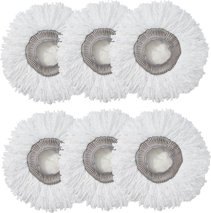 True & Tidy MP-365 Round Mop Pad Replacement Set for SPRAY-360 Clean Everywhere Spray Mop Kit, Machine Washable up to 100x (6)
