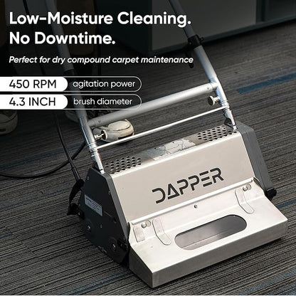 14" Counter-Rotating Brush (CRB) Carpet & Hard Floor Cleaning Machine – 450 RPM, Quiet 53 dBA, Compact 41 lb Commercial Scrubber – Ideal for Offices, Hotels & Small Spaces