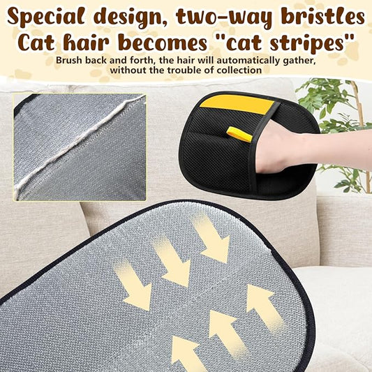 Magic Brush Pet Hair, Pet Hair Remover Gloves for Cats & Dogs, Newly Upgraded Reusable Electrostatic Pet Hair Remover Glove, for Couch Furniture, Carpet, Curtain