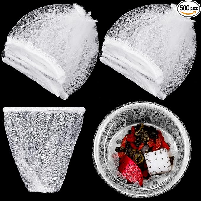 Suclain 500 Pcs Disposable Mesh Sink Strainer Bags, Elastic Kitchen Sink Strainer Filter Mesh Trash Bag Anti Clogging, Fits Most Sizes of Sink Strainer(4.7 x 6 Inch)
