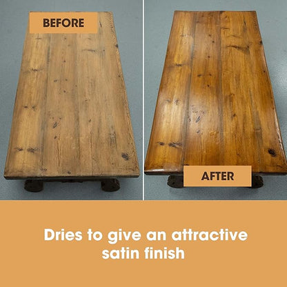 Furniture Clinic Wood Wax & Polish – Natural Beeswax & Orange Oil Wood Conditioner – Restores Shine to Furniture, Tables & Kitchen Cabinets – Safe for All Finished & Unfinished Wood – 8.5oz