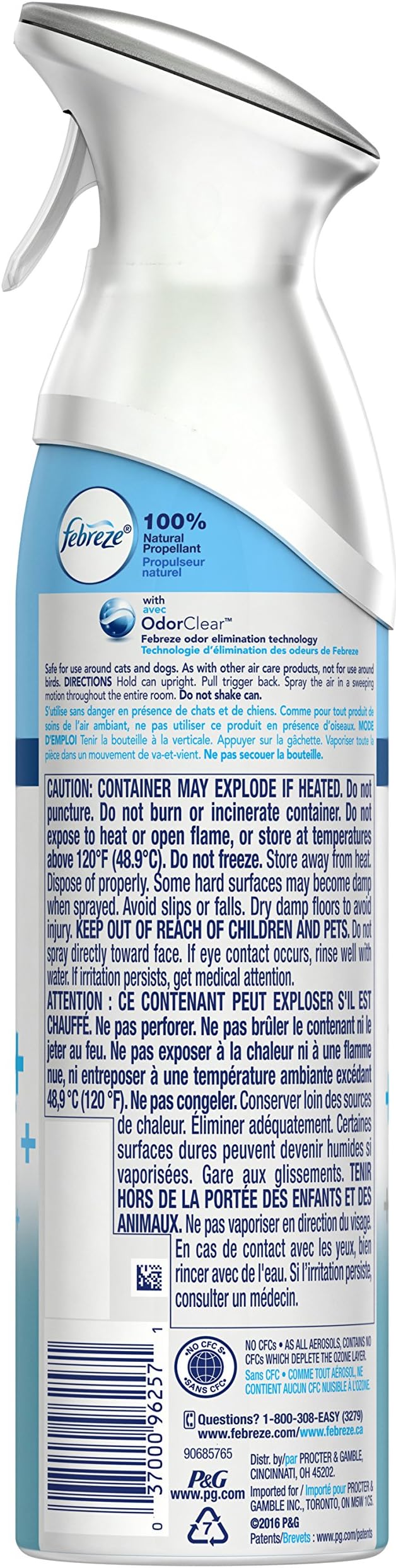 Febreze Air Mist Air Freshener Spray, Odor-Fighting Room Spray, Air Fresheners for Home and Bathroom and Kitchen, Aerosol Can, Heavy Duty Crisp Clean Scent, 8.8oz, 1 Count