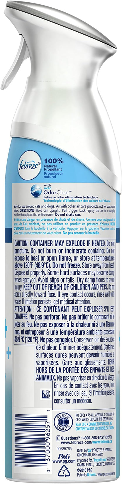 Febreze Air Mist Air Freshener Spray, Odor-Fighting Room Spray, Air Fresheners for Home and Bathroom and Kitchen, Aerosol Can, Heavy Duty Crisp Clean Scent, 8.8oz, 1 Count