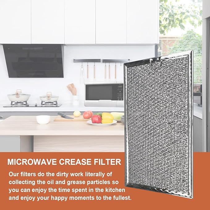 2 Pack W10535950 Aluminum Mesh Grease Microwave Oven Filters Replacement for Whirlpool Replace W10535950, PS8769987