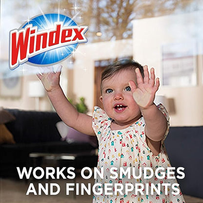 Windex Wipes Glass Cleaning, Pre-Moistened Glass and Surface Wipes to Clean Home Surfaces, Household Essentials, Original Scent, 38 Count (Pack of 6)