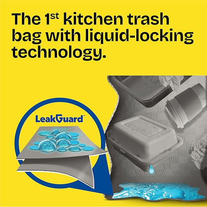 Glad ForceFlex MaxStrength LeakGuard Trash Bags, 13 Gal, Sunshine Lemon Scent, 90 Ct (Pack May Vary)