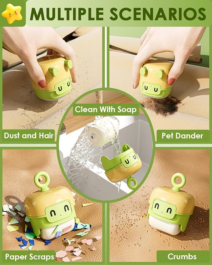 Mini Lint Remover Roller, Reusable Lint Gel Roller, Washable Pet Dog Cat Hair Remover for Clothing, Pet Hair, Dust, Lint, Travel and Home Use(Upgraded Version-White)