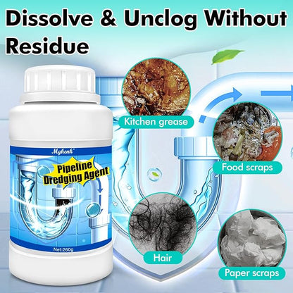Powerful Pipe Dredging Agent,Drain Clog Remover,Kitchen Drain Cleaner for Unclogs Bathroom and Kitchen Sinks,Drains,Shower Pipes,Tubs & Toilets