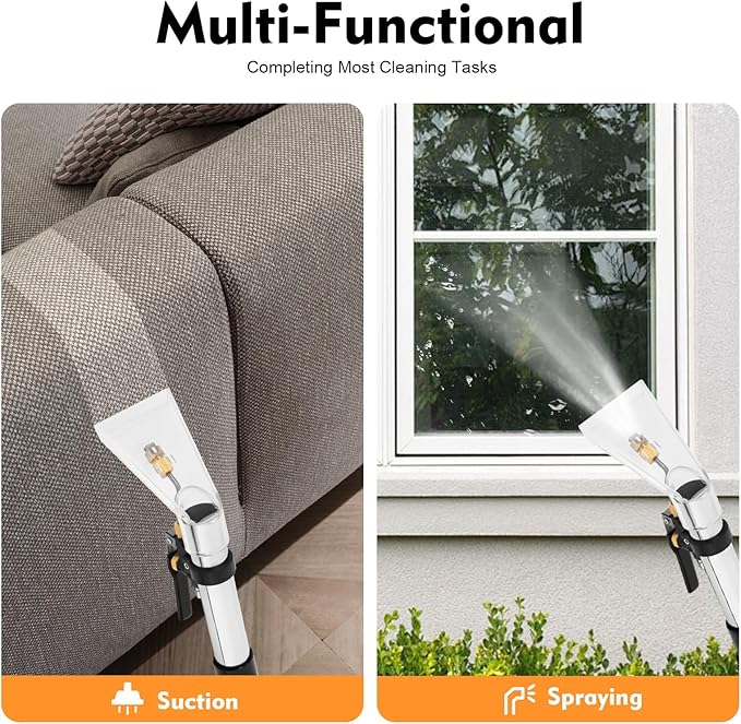 40L Commercial Carpet Cleaning Machine, 3 in 1 Carpet Spraying Floor Brush Cleaner Extractor Vacuum Washing Machine, 1000W Portable Sofa Curtains Cleaner (2 Packages)