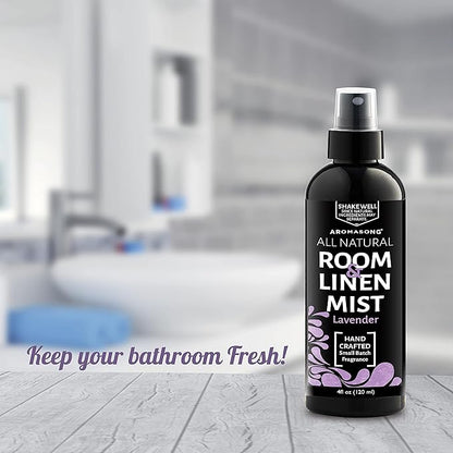 Aromasong All-Natural Lavender Room & Linen Spray 8 Oz for Sheets, Pillow, Fabric, Bed, Sleeping with a Refreshing Scent.