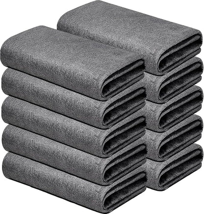 10 Pack Microfiber Cleaning Cloths, Thickened Streak Free & Lint Free Glass Cleaning Towels, Reusable Washable Cloths for Car Windows, Kitchen, Mirrors, Stainless Steel - 12x12 Inches Grey (30x30cm)
