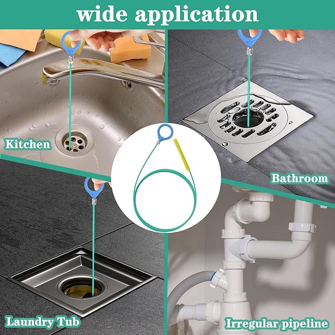 6 Pack 35.5 Inch Drain Snake Hair Clog Remover,Anti-Break Nylon-Coated Plumbing Snake & Sink Declogger for Bathroom,Kitchen Sink,Shower