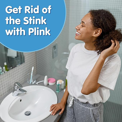 Plink Fizzy Drain Freshener and Cleaner, Prevents Clogs and Removes Odors in Household Sinks, Lemon Scent, 6-Pack