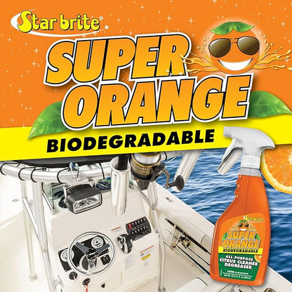 Star Brite Super Orange All-Purpose Citrus Cleaner Degreaser - Remove Dirt, Grime, Grease, Smudges, Oil & Gummy Residue - Biodegradable