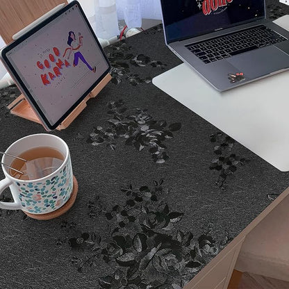 Black Peel and Stick Wallpaper 787.4inL17.3inW Silk Embossed Floral Contact Paper for Cabinets Drawer Furniture Textured Flower Removable Wallpaper for Kitchen Bathroom Waterproof