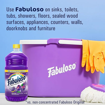 Fabuloso Multi-Purpose Cleaner & Floor Cleaner, 2X Concentrated, Lavender Scent, 56 fluid ounces