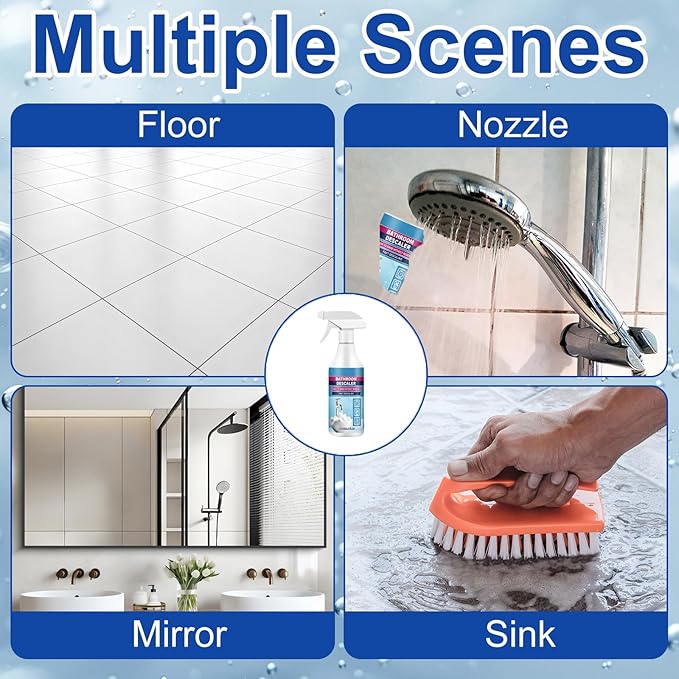 2PCS Bathroom Descaler Foam Cleaner Spray All Purpose Cleaning Foam For Bathtub,Toilet,Glass,Faucet