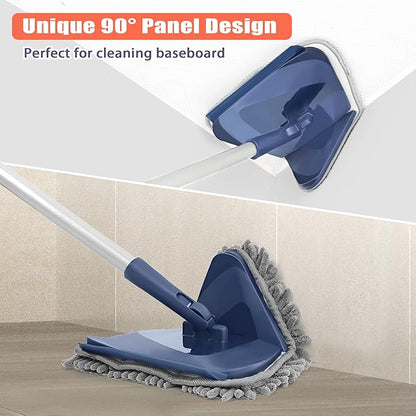 JEHONN Wall Cleaner Mop with Long Handle 82 Inches, 3-in-1 Ceiling Cleaning Tool Duster with 6 Replacement Microfiber Chenille Pads for Painted Walls, Window, Floor, Baseboard