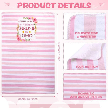 Zubebe 6 Pcs Best Mom Kitchen Dish Towel Set Absorbent Quick Dry Cloth 18 x 28 Inch Dish Towels Reusable Hand Towels Bar Dishcloths Rag Happy Mother's Day Decor for Bathroom Kitchen Supplies