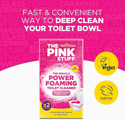 Stardrops The Pink Stuff Miracle Power Foaming Toilet Cleaner – Self-Activating Formula for Deep Cleaning,Stain Removal,and a Fresh Shine – Bathroom Essential,(Pack of 6)