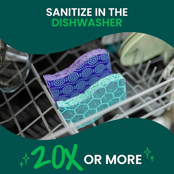 Scotch-Brite Odor Resist Non-Scratch Scrub Sponge, Dishwasher-Safe Kitchen Sponges that Resist Bacterial Odors, Multipurpose Dish Sponge for Gentle Cleaning, 24 Dish Sponges