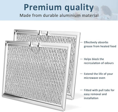 WB06X10608 5304464105 Microwave Grease Filter 7-5/8" x 5" fit for Frigi-daire G-E L-G Microwave Replace 5304517871 5304509444 5304478913 Over the Range Microwave Filter, 2 Pack by Fetechmate