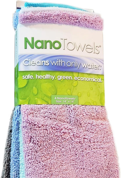 Multi-Color- The Amazing Eco Cloth That Cleans Virtually Any Surface with Only Water. No More Paper Towels Or Toxic Chemicals. 4-Pack (14x14, Multi-Color Pack)