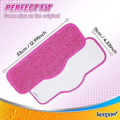 KEEPOW 8 Pack Reusable Microfiber Mop Pads Compatible with Schenley Steam Mop 7 in 1 Cleaner, Washable Replacement Mop Pads Accessories Steam Mops SLFCSM064 & SLFCSM063 for Multi Floor Cleaning