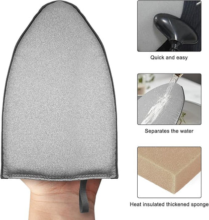 Garment Steamer Ironing Gloves with Finger Loop,Hanging Garment ironing machine board,Standing ironing machine,Anti steam gloves,Heat resistant clothing steam engine gloves (Grey)