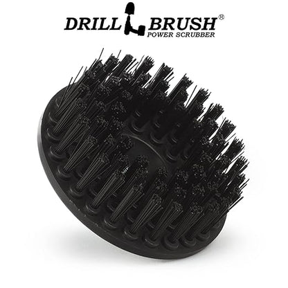 Industrial 5-Inch Threaded 5/16x24 Ultra Stiff Drill Scrub Brush - Dual Action Polisher - Electric Power Drill Brush Attachment - Contractor Cleaning Supplies - Electric Spin Scrubber for Oil Stains