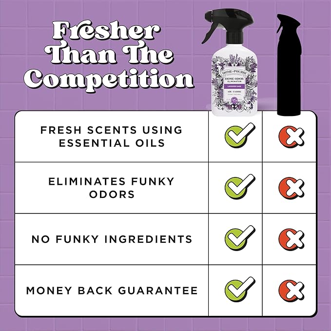 Home-Pourri Air + Fabric Multi-Purpose Odor Freshener Spray, 11 Fl Oz, Up to 570 Uses, Lavender Sage Scent, Room Deodorizer with Essential Oils, for Carpets, Couches, Bedding & Curtains