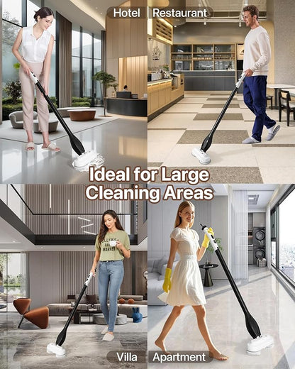 Electric Spin Scrubber,Cordless Electric Mop For Floor Cleaning，With Water Sprayer And Large 800ml Tank，Adjustable Extension Handle With 4000mAh Battery，Spin Mop For Hardwood Floors，Pet Cleaning