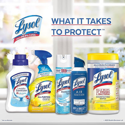 Lysol Disinfectant Wipes, Multi-Surface Antibacterial Cleaning Wipes, Dorm Room Essentials For Disinfecting and Cleaning, Early Morning Breeze, 80 Count (Pack of 1)