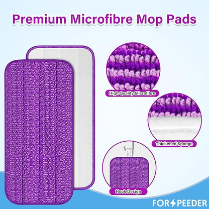 Reusable Mop Pads for Swiffer WetJet, Wet Pads Refills for 12'' Spray Mop, Microfiber Refill Machine Washable Up to 100+ Floor Cleaning for All Kinds of Floor Types, 7 Pack
