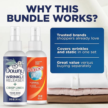 Downy Wrinkle Release Spray w/Bonus 3oz Bounce Spray Sample