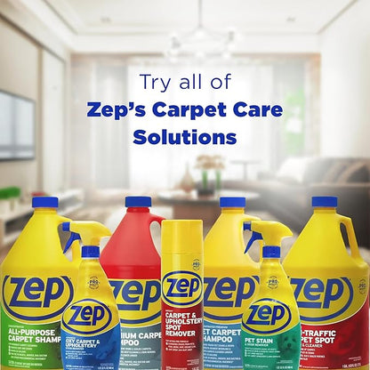Zep Premium Pet Carpet Shampoo - 1 Gallon (Case of 4) ZUPPC128 - Concentrated Pro Formula Removes Tough Pet Stains and Odors