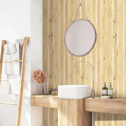 Yun-aeon Peel & Stick Wallpaper - 17.7" x 160" Wood Grain Contact Paper for Cabinet & Wall - Shiplap Design - Self-Adhesive & Removable