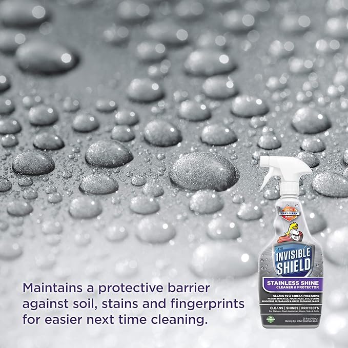 Invisible Shield Stainless Steel Cleaner & Protector with Hydrogen Peroxide - 32 fl. oz by UNELKO- Clean-X 2 pack