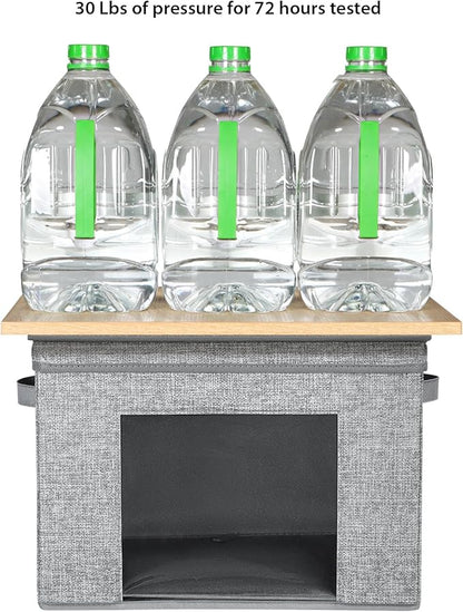 Univivi Fabric Foldable Storage Boxes Large Storage Bins with Lids [4-Pack] Collapsible Storage Cubes, Closet Organizers and Storage Cubes for Home, Bedroom, Closet (Grey, 17“ x 12” x 12")