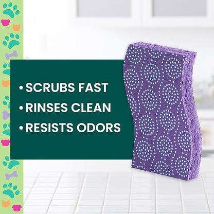Scotch-Brite Dog Lovers Cleaning Kit, Includes 6 Limited Edition Non-Scratch Sponges and 1 Pet Hair Pickup Extra Sticky Lint Roller, Multi-surface Safe